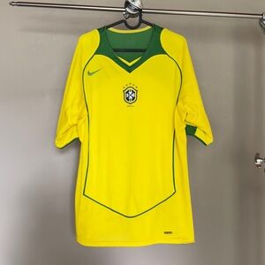 Vintage Nike Brazil 2004 Home Football Soccer Jersey